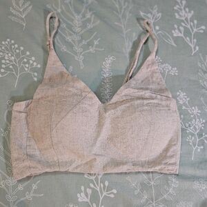 Tan Fitted Crop Camisole